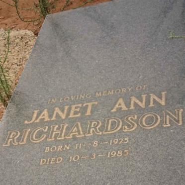 RICHARDSON Janet Ann 1925-1985