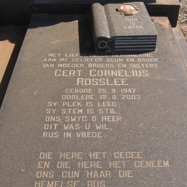 ROSSLEE Gert Cornelius 1947-2003