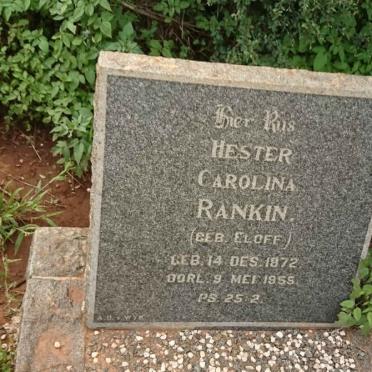 RANKIN Hester Carolina nee ELOFF 1872-1955