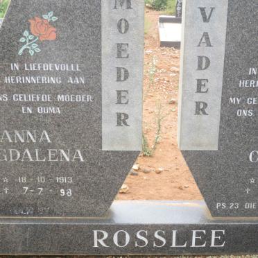 ROSSLEE Gert Cornelis 1911-1995 &amp; Anna Magdalena 1913-1998