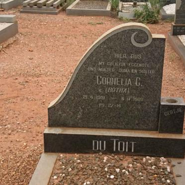 TOIT Cornelia C. nee BOTHA 1931-1980