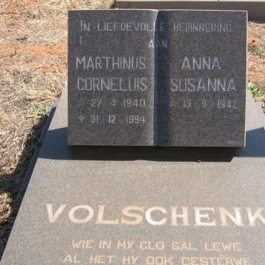 VOLSCHENK Marthinus Corneluis 1940-1994 &amp; Anna Susanna 1942-