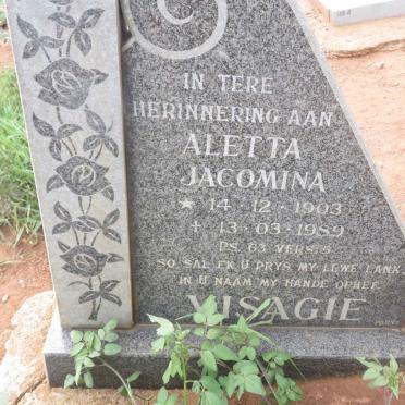 VISAGIE Aletta Jacomina 1903-1989