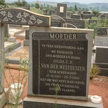 WESTHUIZEN Hendrik A., van der 1914-1985 & Hilda C.D. ACKERMANN 1915-1980 _2