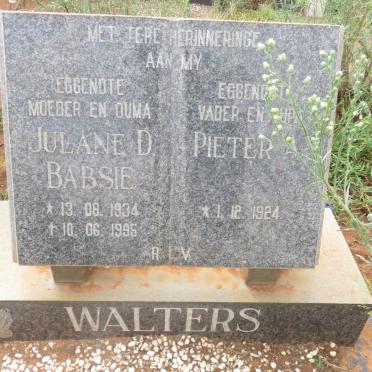 WALTERS Pieter 1924- &amp; Julane D. 1934-1995