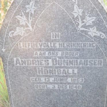 HONIBALL Andries Dunnhauser 1863-1940