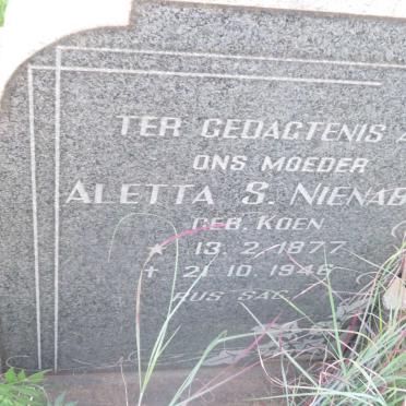 NIENABER Aletta S. nee KOEN 1877-1946