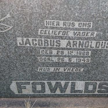 FOWLDS Jacobus Arnoldus 1888-1949