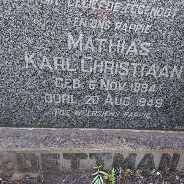 DETTMAN Mathias Karl Christiaan 1894-1949