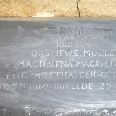 STRYDOM Magdalena Magrietha Eliezabetha nee GOOSEN 1849-1942