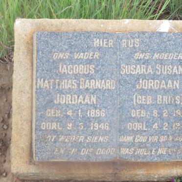 JORDAAN Matthias Barnard 1886-1946 &amp; Susara Susanna BRITS 1891-1946