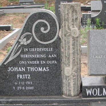 WOLMARANS Johan Thomas Fritz 1913-2007 &amp; Susarah Margaretha ABRAHAM 1917-1987