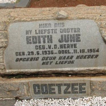 COETZEE Edith June nee v.d. MERWE 1936-1954