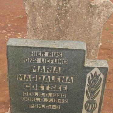 COETSEE Maria Magdalena 1930-1942