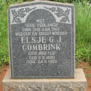 COMBRINK Elsje G.J. nee BEETGE 1880-1960