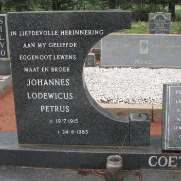 COETZER Johannes Lodewicus Petrus 1915-1985 &amp; Anna Barbara BOTHA 1914-2005