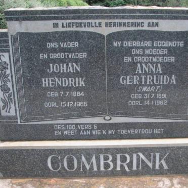 COMBRINK Johan Hendrik 1884-1965 &amp; Anna Gertruida SWART 1891-1962