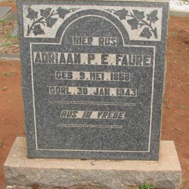FAURE Adriaan P.E. 1868-1943