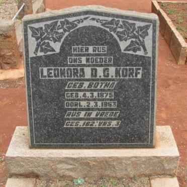 KORF Leonora D.C. nee BOTHA 1875-1963