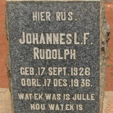 RUDOLPH Johannes L.F. 1926-1936