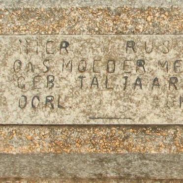 RAS M.E. nee TALJAARD -1937