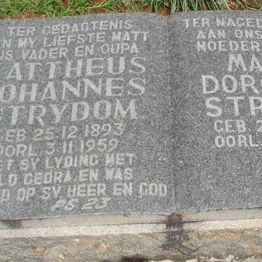 STRYDOM Mattheus Johannes 1893-1959 &amp; Maria Dorothea 1897-1992