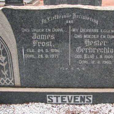 STEVENS James Frost 1898-1971 &amp; Hester Gerbrechta ELS 1908-1960