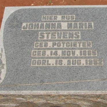 STEVENS Johanna Maria nee POTGIETER 1865-1952