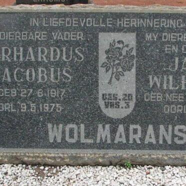 WOLMARANS Gerhardus Jacobus 1917-1975 &amp; Jacoba Wilhelmina NEETHLING 1936-1970