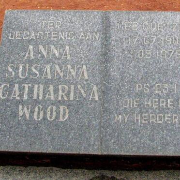 WOOD Anna Susanna Catharina 1905-1978