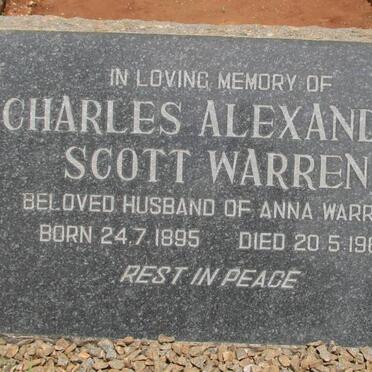 WARREN Charles Alexander Scott 1895-1961