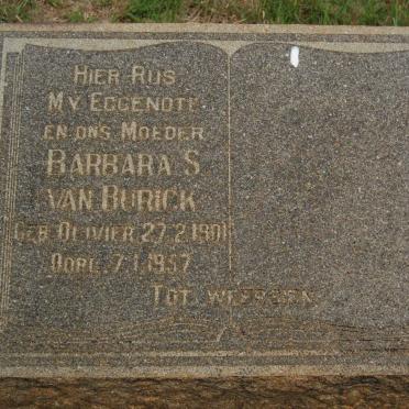 BURICK Barbara S., van nee OLIVIER 1901-1957