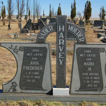 HARVEY John Frederick 1915-1993 &amp; Maria M. BOTHA 1925-1993