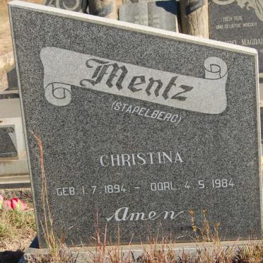 MENTZ Christina nee STAPELBERG 1894-1984