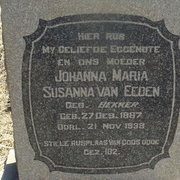 EEDEN Johanna Maria Susanna, van nee BEKKER 1887-1939
