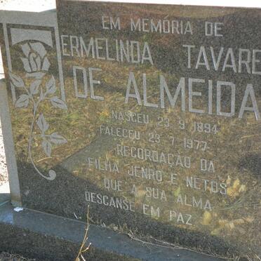 ALMEIDA Ermelinda Tavares, de 1894-1977