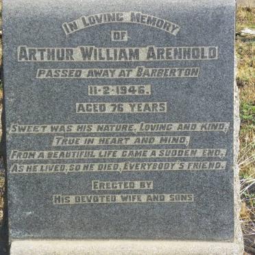 ARENHOLD Arthur William -1946