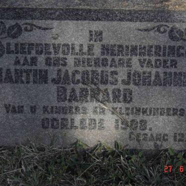 BARNARD Martin Jacobus Johannes -1908