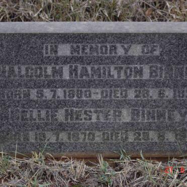 BINNEY Malcolm Hamilton 1880-1924 &amp; Nellie Hester 1870-1923