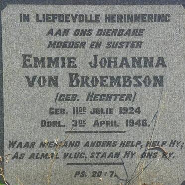 BROEMBSON Emmie Johanna, von nee HECHTER 1924-1946