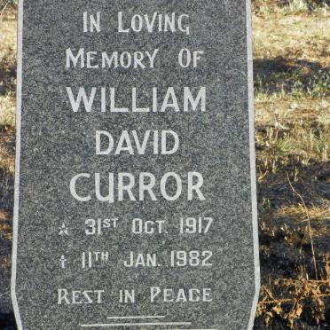 CURROR William David 1917-1982