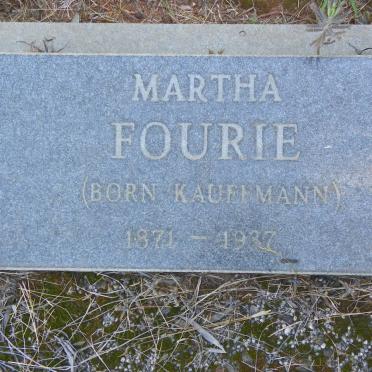 FOURIE Martha nee KAUFFMANN 1871-1937
