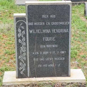 FOURIE Wilhelmina Hendrina nee BOOYSEN 1884-1967