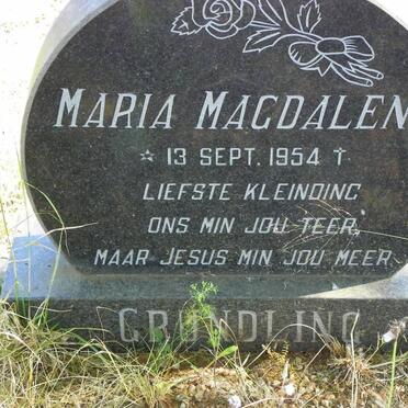 GRUNDLING Maria Magdalena 1954-1954