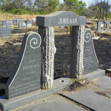 JORDAAN Pieter W.J. 1903-1975 & Anna S. 1909-1990