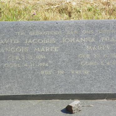 MAREE David Jacobus Francois 1891-1974 &amp; Johanna Francina 1897-1974