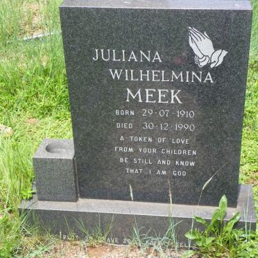 MEEK Juliana Wilhelmina 1910-1990