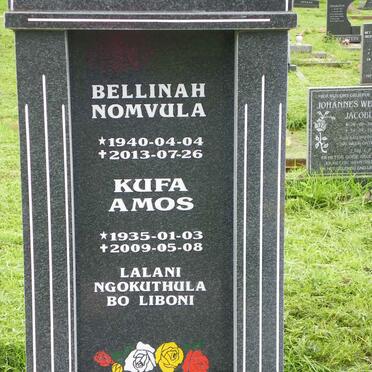 MALULEKA Kufa Amos 1935-2009 &amp; Bellinah Nomvula 1940-2013