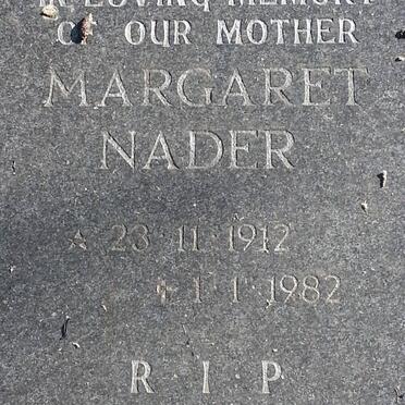 NADER Margaret 1912-1982