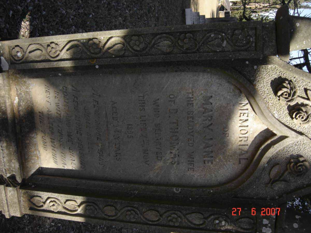 THOMAS Mary Jane  -1895